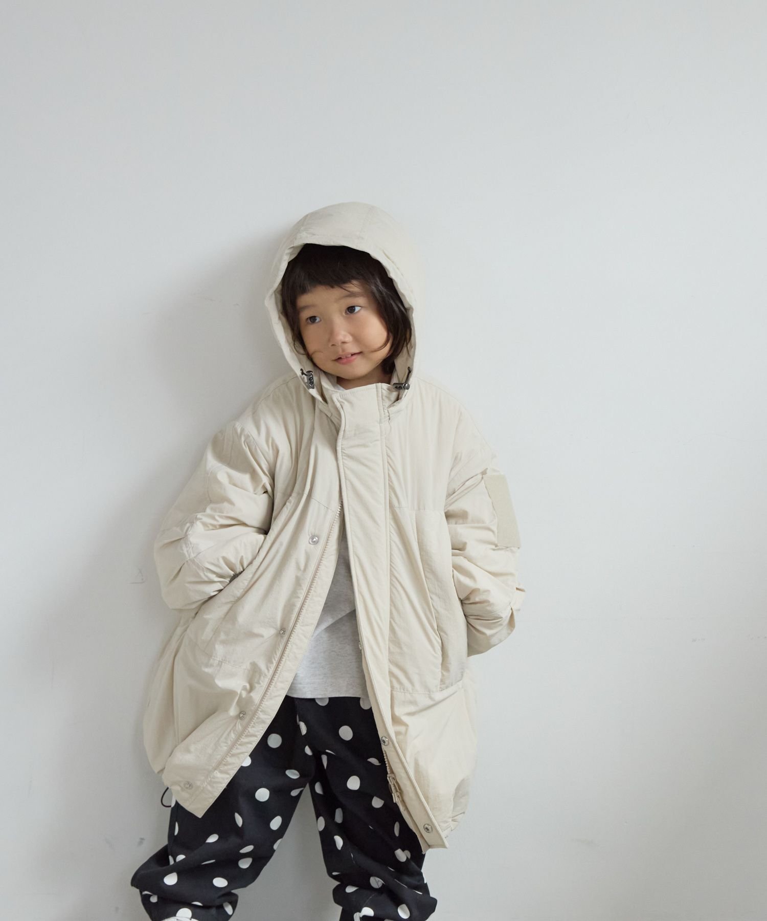 【ローリーズファーム/LOWRYS FARM / KIDS】のモンスターコート インテリア・キッズ・メンズ・レディースファッション・服の通販 founy(ファニー) 　ファッション　Fashion　キッズファッション　Fashion for Kids　アウター　Coat Outerwear /Kids　ロング　Long, Long-Length　ワッシャー　Washer, Crinkled Finish　オフホワイト|ID: prp329100004742318 ipo3291000000034961539