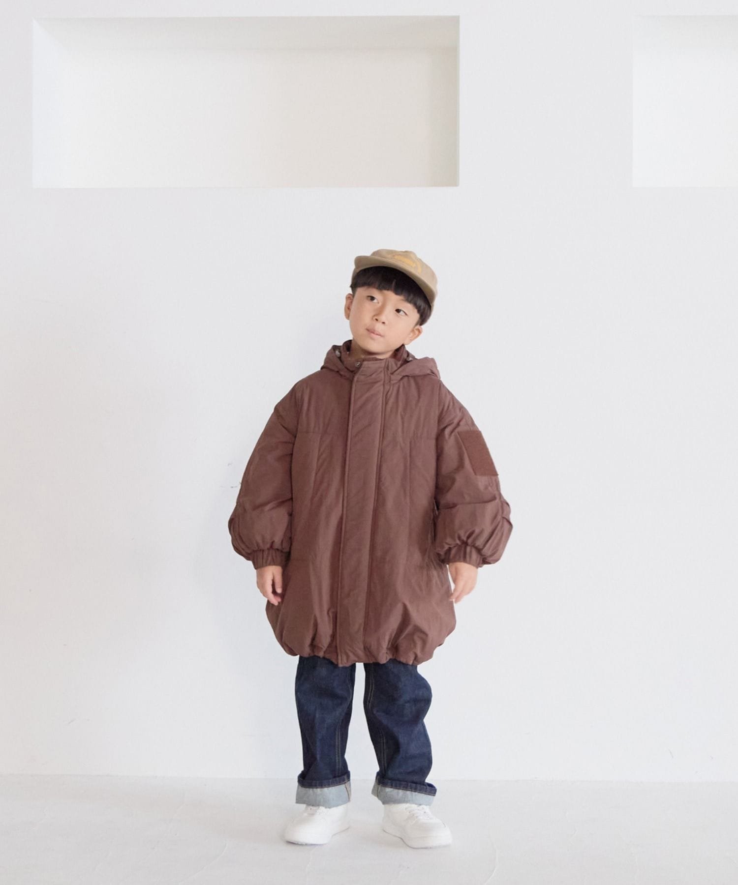 【ローリーズファーム/LOWRYS FARM / KIDS】のモンスターコート インテリア・キッズ・メンズ・レディースファッション・服の通販 founy(ファニー) 　ファッション　Fashion　キッズファッション　Fashion for Kids　アウター　Coat Outerwear /Kids　ロング　Long, Long-Length　ワッシャー　Washer, Crinkled Finish　ブラウン|ID: prp329100004742318 ipo3291000000034961541