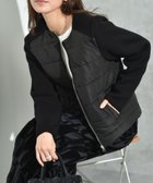 【インタープラネット/INTERPLANET】の中綿*ニット切替ノーカラージャケット ブラック|ID: prp329100004742590 ipo3291000000034499253