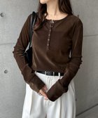 【アンドミー/andme】のベロア チュール ヘンリーネック 長袖 トップス ブラウン|ID: prp329100004742598 ipo3291000000034800223