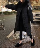 【ミニミニストア/miniministore】のフェイクダウンコート中綿入りロングコート ブラック|ID: prp329100004742609 ipo3291000000034271393