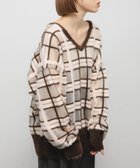 【ケービーエフ/KBF / URBAN RESEARCH】のシアーチェックフェザーニット BROWN×PNK|ID: prp329100004742625 ipo3291000000034271553