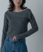 【インディヴィ/INDIVI】のアシメオフショルニット チャコールグレー|ID: prp329100004742656 ipo3291000000034271909