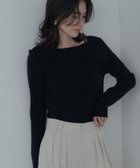 【インディヴィ/INDIVI】のアシメオフショルニット ブラック|ID: prp329100004742656 ipo3291000000034271910