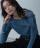【インディヴィ/INDIVI】のアシメオフショルニット ブルー|ID: prp329100004742656 ipo3291000000034271913