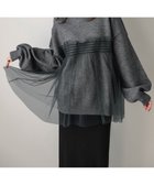 【ラジュール/Lajour】のチュールドッキングニットトップス グレー|ID: prp329100004742674 ipo3291000000034272089