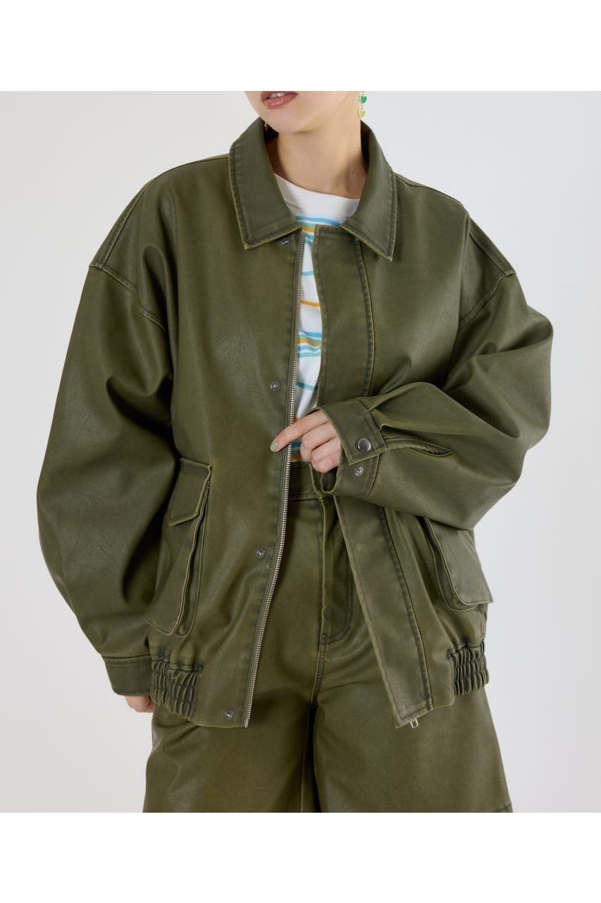 【ロデオクラウンズワイドボウル/RODEO CROWNS WIDE BOWL】の【UNISEX】ヴィンテージフェイクレザーブルゾン インテリア・キッズ・メンズ・レディースファッション・服の通販 founy(ファニー) 　ファッション　Fashion　レディースファッション　Fashion for Women　アウター　Coat / Outerwear Collection　ブルゾンジャケット・スポーティアウター　Blouson Jackets　ユニセックス　Unisex, Genderless　おすすめ　Recommended / Our Picks　インナー　Innerwear　ジャケット　Jacket, Outerwear　デニム　Denim, Jeans Material　マニッシュ　Mannish, Boyish　メンズ　Men's, Menswear　リアル　Real, Realistic　ワイド　Wide, Wide Fit　ヴィンテージ　Vintage Style　秋　Autumn　D/GRN3|ID: prp329100004742746 ipo3291000000034272469