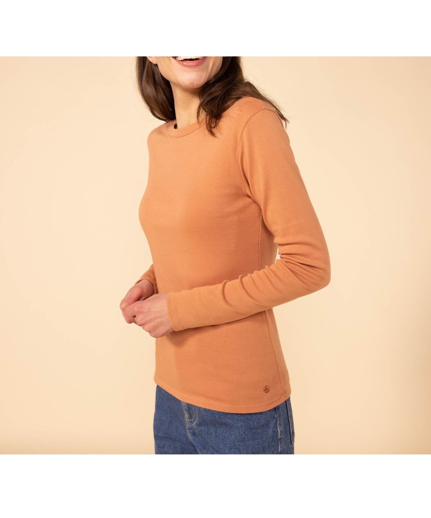 【プチバトー/PETIT BATEAU】のクルーネック長袖Tシャツ インテリア・キッズ・メンズ・レディースファッション・服の通販 founy(ファニー)  ファッション Fashion レディースファッション Fashion for Women トップス・カットソー Cut & Sew Tops シャツ・ブラウス・オフィスカジュアル Elegant Blouses & Button-Ups ロングTシャツ・Tシャツ Longline T-Shirts & Tees フィット Fit, Slim Fit プリント Print, Printed Pattern 人気 Popular, Best Seller 定番 Standard, Basic Item 長袖 Long Sleeve, Full Sleeve オレンジ|ID: prp329100004742756 ipo3291000000034272549