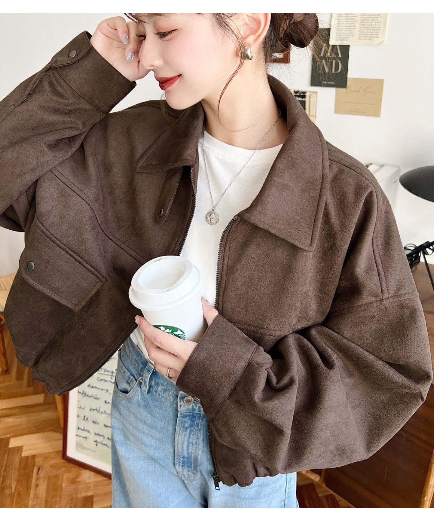 【モーメントプラス/moment+ / MEN】の2WAYカラーフェイクスエードショートブルゾン インテリア・キッズ・メンズ・レディースファッション・服の通販 founy(ファニー) 　ファッション　Fashion　メンズファッション　Fashion for Men　インナー　Innerwear　クロップド　Cropped, Short Length　ショート　Short, Short Length　スタンド　Stand Collar, Upright Stand　スニーカー　Sneakers, Trainers　ダブル　Double, Double-Breasted　トレンド　Trend, Trending Now　なめらか　Smooth, Silky Texture　フェミニン　Feminine, Girly　ブルゾン　Blouson, Bomber Jacket　ベーシック　Basic, Essential　ポケット　Pocket, Pocket Detail　ミニスカート　Mini Skirt, Short Skirt　メンズ　Men's, Menswear　リアル　Real, Realistic　ロング　Long, Long-Length　ワイド　Wide, Wide Fit　A/W・秋冬　Autumn/Winter　再入荷　Restock / Back in Stock　プチプライス・低価格　Affordable / Budget Price　エレガント 上品　Elegant　ブラウン|ID: prp329100004742792 ipo3291000000034272899