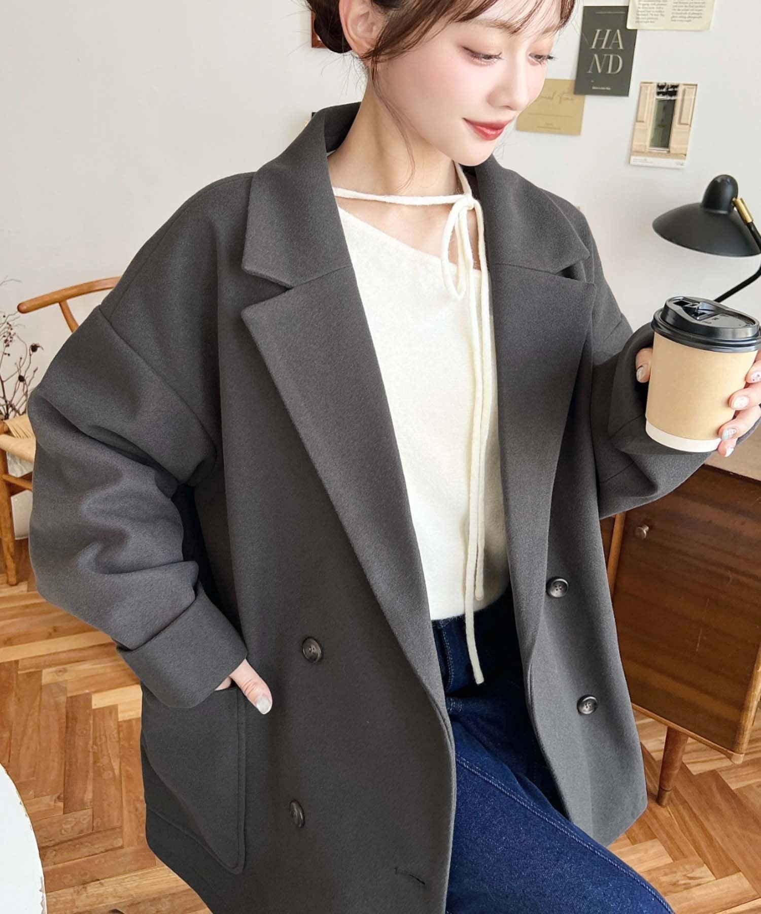 【モーメントプラス/moment+ / MEN】のニットメルトンルーズシルエットダブルテーラードジャケット 人気、トレンドファッション・服の通販 founy(ファニー) 　ファッション　Fashion　メンズファッション　Fashion for Men　クラシカル　Classical, Vintage-Inspired　ショート　Short, Short Length　センター　Center, Center Line　ダブル　Double, Double-Breasted　デニム　Denim, Jeans Material　トレンド　Trend, Trending Now　なめらか　Smooth, Silky Texture　ビッグ　Big, Oversized　フェルト　Felt, Felt Fabric　フレア　Flare, Flared　ベーシック　Basic, Essential　ポケット　Pocket, Pocket Detail　ミニスカート　Mini Skirt, Short Skirt　メルトン　Melton, Heavy Wool　ルーズ　Loose, Oversized　ロールアップ　Roll-Up, Cuffed Hem　再入荷　Restock / Back in Stock　プチプライス・低価格　Affordable / Budget Price　エレガント 上品　Elegant　 other-1|ID: prp329100004742798 ipo3291000000034965018