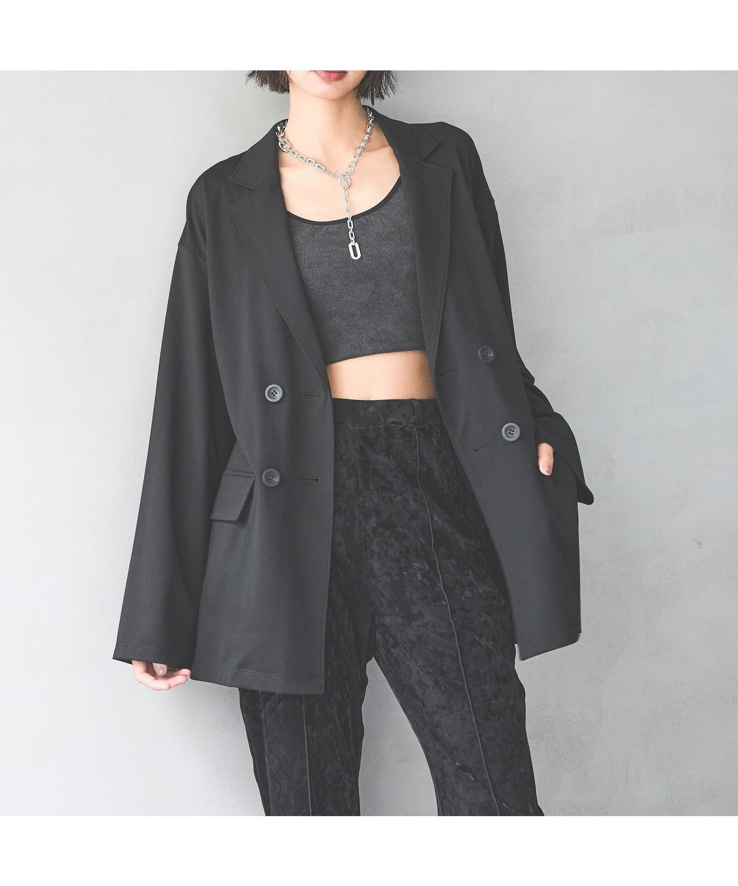 【ページボーイ/PAGEBOY】のポンチダブルテーラードジャケット インテリア・キッズ・メンズ・レディースファッション・服の通販 founy(ファニー) 　ファッション　Fashion　レディースファッション　Fashion for Women　アウター　Coat / Outerwear Collection　レディースジャケット・軽アウター　Jackets　テーラードジャケット / 通勤・きれいめスタイル　Tailored Jackets & Blazers　カーディガン　Cardigan, Knitwear　ショルダー　Shoulder, Shoulder Strap　ジャケット　Jacket, Outerwear　ダブル　Double, Double-Breasted　ドロップ　Drop Shoulder, Dropped Style　ポケット　Pocket, Pocket Detail　ブラック09|ID: prp329100004742880 ipo3291000000034273507
