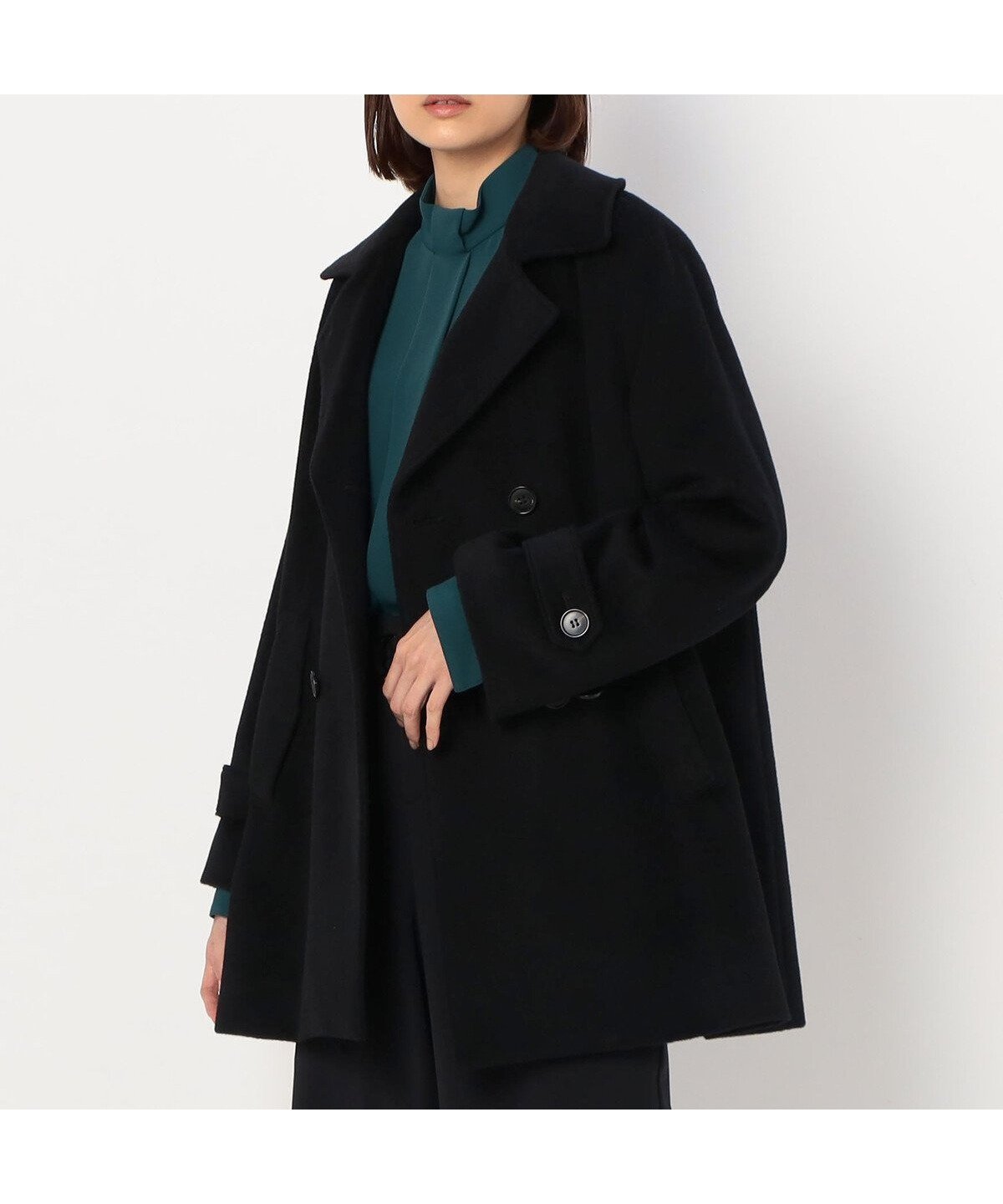 【コムサ/COMME CA】のアンゴラウール ピーコート インテリア・キッズ・メンズ・レディースファッション・服の通販 founy(ファニー) 　ファッション　Fashion　レディースファッション　Fashion for Women　アウター　Coat / Outerwear Collection　コート・ロングコート・ピーコート　Long Coats, Peacoats & More　アンゴラ　Angora Knitwear　エレガント 上品　Elegant　クラシカル　Classical, Vintage-Inspired　スリーブ　Sleeve, Long Sleeve / Short Sleeve　ドレープ　Drape, Draping Fabric　定番　Standard, Basic Item　フォルム　Silhouette, Form　ポケット　Pocket, Pocket Detail　ワイド　Wide, Wide Fit　05:ブラック|ID: prp329100004742900 ipo3291000000034273672