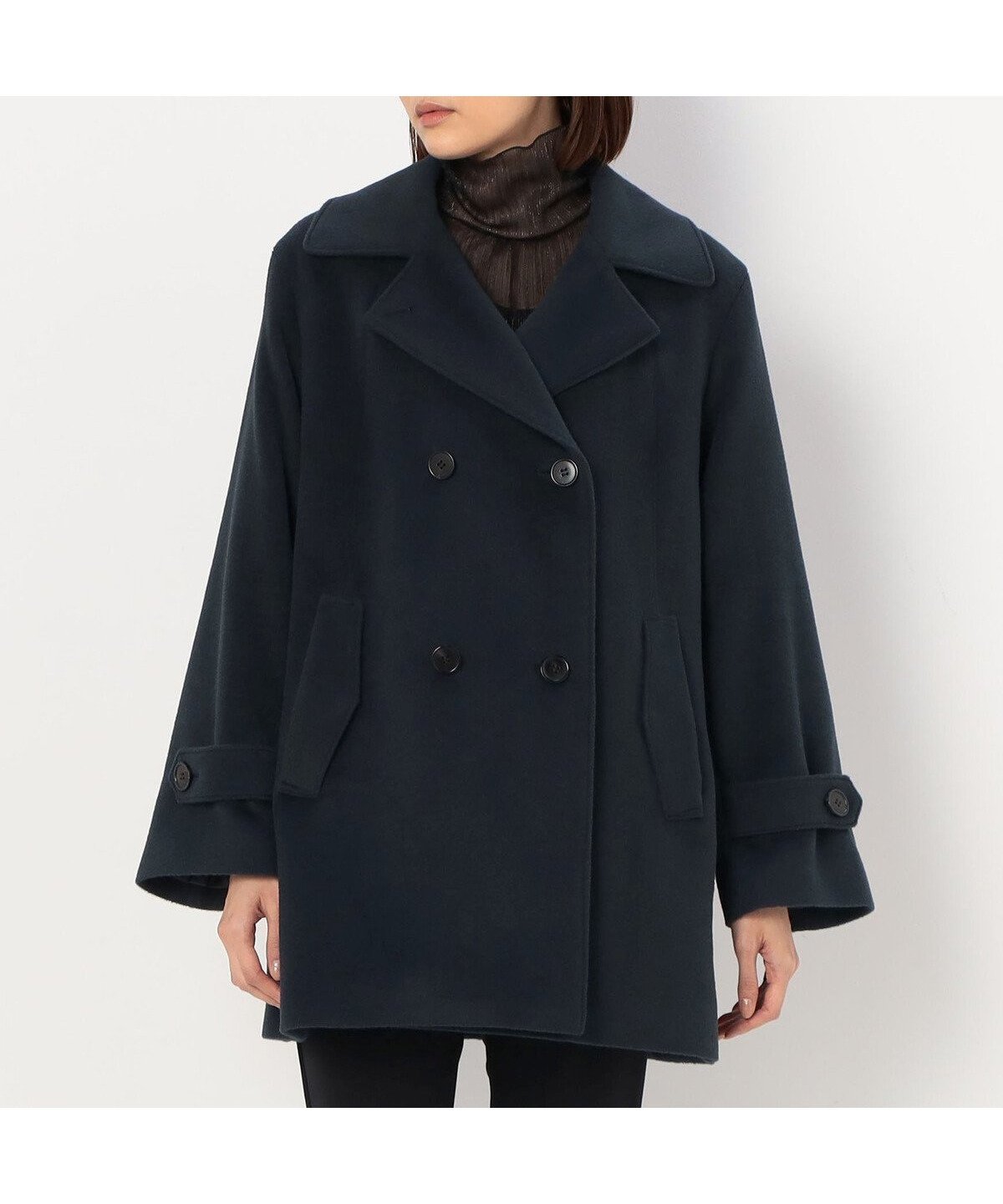 【コムサ/COMME CA】のアンゴラウール ピーコート インテリア・キッズ・メンズ・レディースファッション・服の通販 founy(ファニー) 　ファッション　Fashion　レディースファッション　Fashion for Women　アウター　Coat / Outerwear Collection　コート・ロングコート・ピーコート　Long Coats, Peacoats & More　アンゴラ　Angora Knitwear　エレガント 上品　Elegant　クラシカル　Classical, Vintage-Inspired　スリーブ　Sleeve, Long Sleeve / Short Sleeve　ドレープ　Drape, Draping Fabric　定番　Standard, Basic Item　フォルム　Silhouette, Form　ポケット　Pocket, Pocket Detail　ワイド　Wide, Wide Fit　21:ピーコックグリーン|ID: prp329100004742900 ipo3291000000034273673