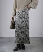 【リベリー/Riberry】のタイダイ柄ニュアンスベロアナロースカート グレー|ID: prp329100004742903 ipo3291000000034659135