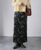 【リベリー/Riberry】のタイダイ柄ニュアンスベロアナロースカート グリーン|ID: prp329100004742903 ipo3291000000034659136