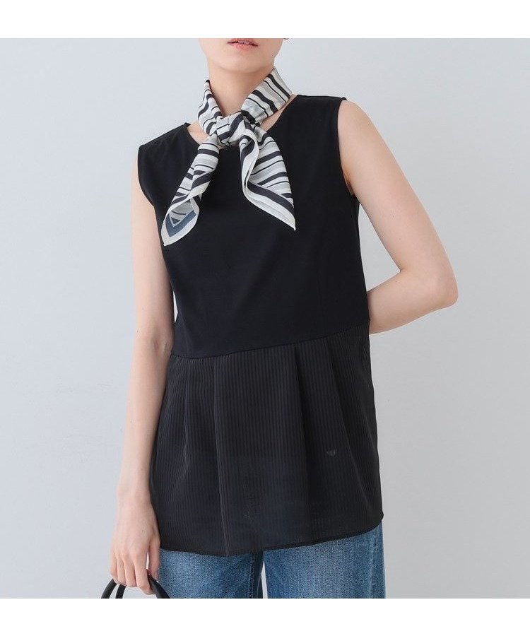 【インディヴィ/INDIVI】の【洗える/レイヤードにも活躍】ペプラムインナートップス インテリア・キッズ・メンズ・レディースファッション・服の通販 founy(ファニー) 　ファッション　Fashion　レディースファッション　Fashion for Women　トップス・カットソー　Cut & Sew Tops　インナー　Innerwear　洗える　Machine Washable　シルケット　Silket, Silky Cotton　ジャケット　Jacket, Outerwear　ジョーゼット　Georgette, Semi-Sheer Fabric　ストライプ　Stripe, Striped Pattern　スマート　Smart, Elegant　トレンド　Trend, Trending Now　定番　Standard, Basic Item　フィット　Fit, Slim Fit　フレア　Flare, Flared　ベーシック　Basic, Essential　ペプラム　Peplum, Flared Hem　羽織　Haori, Light Jacket　ロング　Long, Long-Length　おすすめ　Recommended / Our Picks　ブラック|ID: prp329100004742925 ipo3291000000034781620