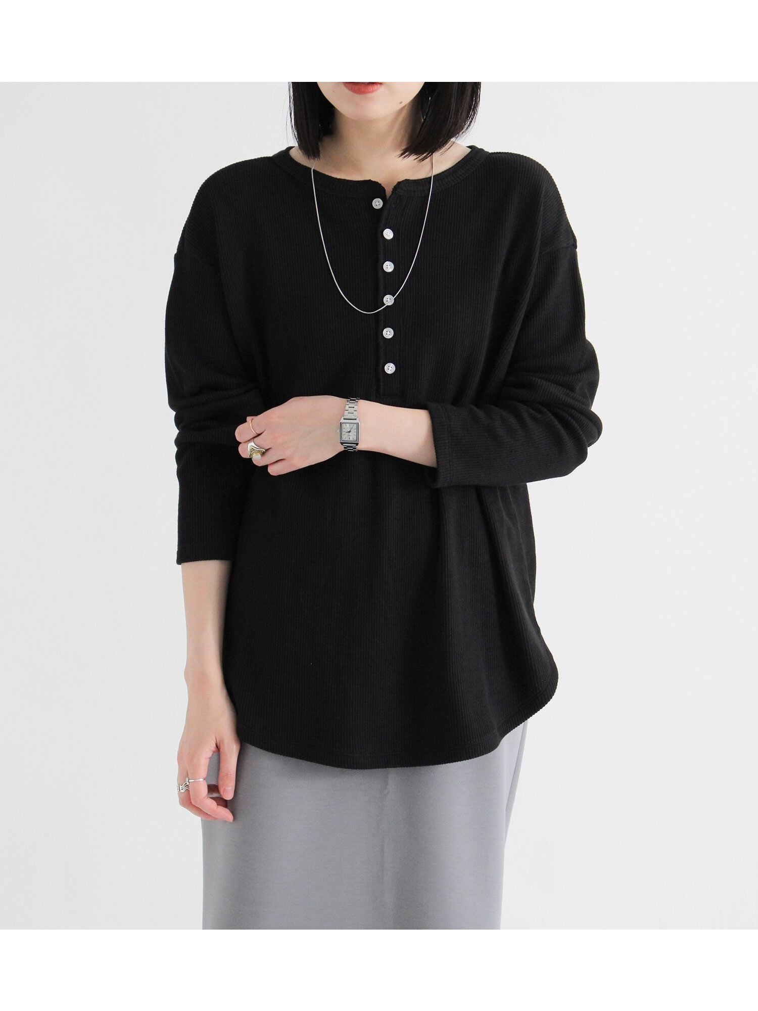 【サマンサモスモス/Samansa Mos2】の前後2wayヘンリーネックプルオーバー 人気、トレンドファッション・服の通販 founy(ファニー) 　ファッション　Fashion　レディースファッション　Fashion for Women　トップス・カットソー　Cut & Sew Tops　カジュアルプルオーバー・ニットトップス　Pullovers & Knit Tops / Casual Pullovers　シンプル　Simple, Minimal　ラウンド　Round, Round Neck　リラックス　Relax, Relaxed Fit　 other-1|ID: prp329100004742927 ipo3291000000034273906