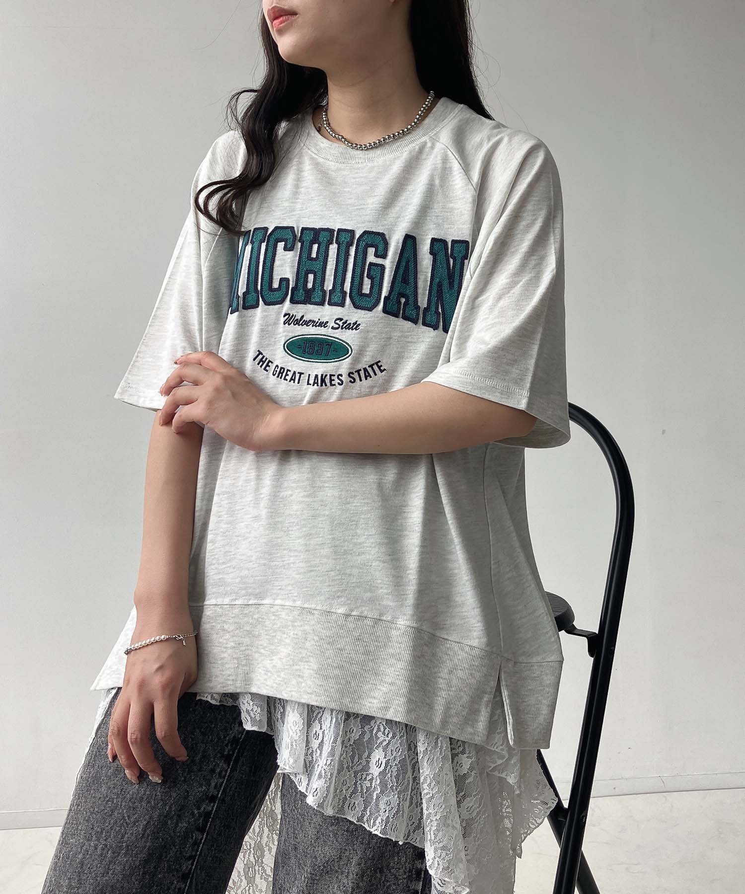 【アズノウアズ プラス/AS KNOW AS plus】の0選べる チェーン刺繍ロゴTシャツ インテリア・キッズ・メンズ・レディースファッション・服の通販 founy(ファニー) 　ファッション　Fashion　レディースファッション　Fashion for Women　トップス・カットソー　Cut & Sew Tops　シャツ・ブラウス・オフィスカジュアル　Elegant Blouses & Button-Ups　ロングTシャツ・Tシャツ　Longline T-Shirts & Tees　ガーリー　Girly, Feminine Style　チェーン　Chain, Chain Strap　デニム　Denim, Jeans Material　ボトム　Bottoms, Lower Wear　半袖　Short Sleeve, Half Sleeve　再入荷　Restock / Back in Stock　オートミール5M|ID: prp329100004742949 ipo3291000000034274111