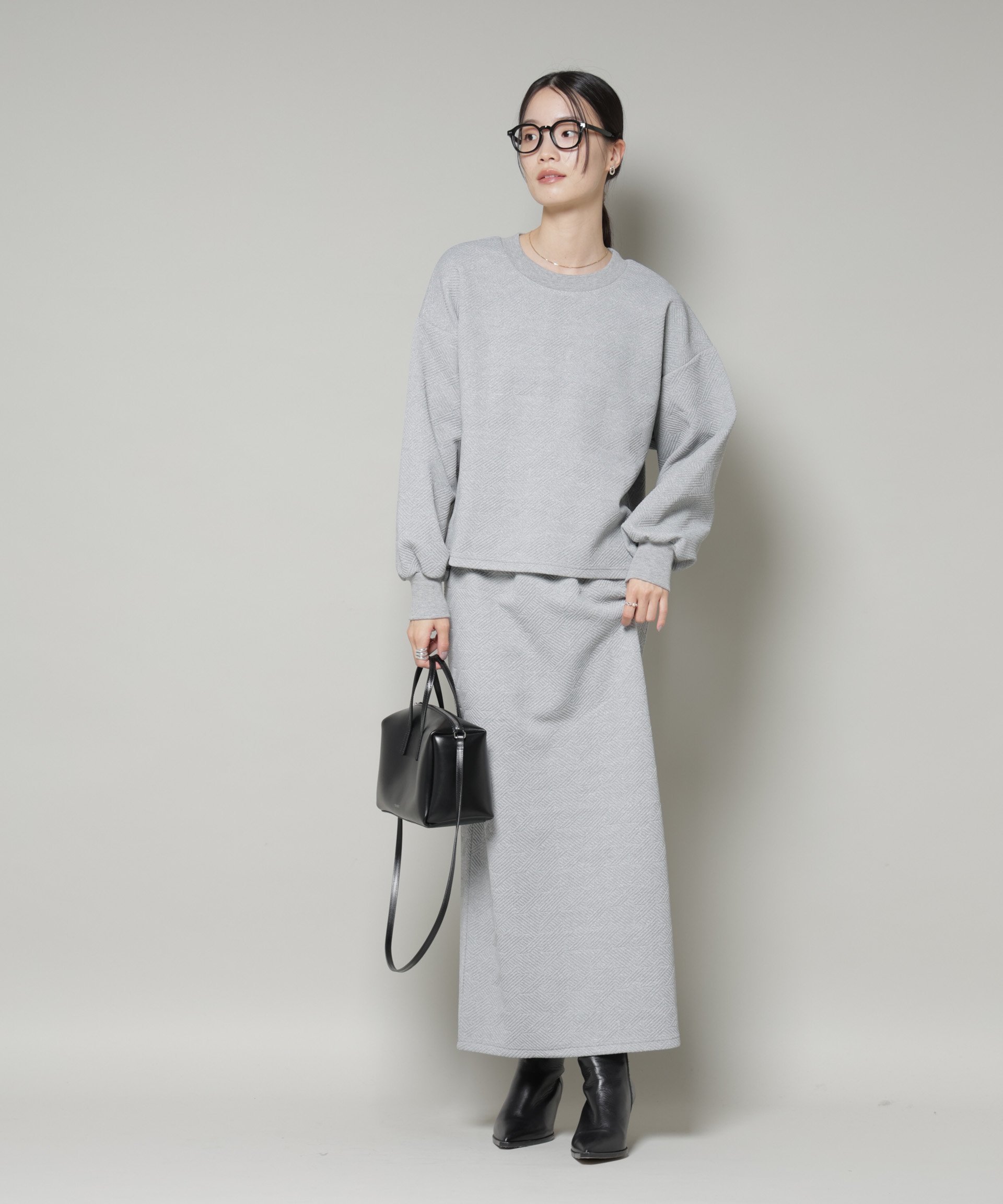 【ナノ ユニバース/nano universe】のジャガードカット セットアップ インテリア・キッズ・メンズ・レディースファッション・服の通販 founy(ファニー) 　ファッション　Fashion　レディースファッション　Fashion for Women　セットアップ　Matching Sets　ウォッシャブル　Machine Washable　カットソー　Cut and Sewn Top　スリット　Slit, Slit Detail　セットアップ　Set-Up, Coordinated Outfit　ベーシック　Basic, Essential　アウトレット　Outlet / Clearance　エレガント 上品　Elegant　2025年　2025　2025-2026秋冬・A/W　Autumn/Winter 2025–26 AW25–26　L.グレー1|ID: prp329100004742961 ipo3291000000034274206