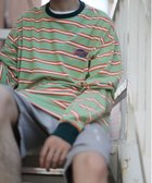 【アイモハ/aimoha】のHOOK -original- アメカジワッペン刺繍配色ボーダーリンガーロングTEE 人気、トレンドファッション・服の通販 founy(ファニー) ファッション Fashion レディースファッション Fashion for Women インナー Innerwear ボーダー Border, Stripe ルーズ Loose, Oversized 今季 This Season, Current Season thumbnail グリーン|ID: prp329100004742962 ipo3291000000034274221