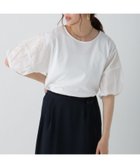 【エルーラ/Elura】の袖コンレースコンビプルオーバー/498753 ホワイト02|ID: prp329100004742991 ipo3291000000034274391