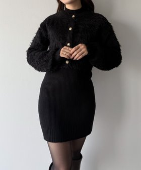【ジュノア/JUNOAH】のmipiarl ショートシャギーカーディガン+ミニリブニットワンピースSET 人気、トレンドファッション・服の通販 founy(ファニー) ファッション Fashion レディースファッション Fashion for Women ワンピース Dresses ニットワンピース Knit Dresses カーディガン Cardigan, Knitwear |ID:prp329100004742994