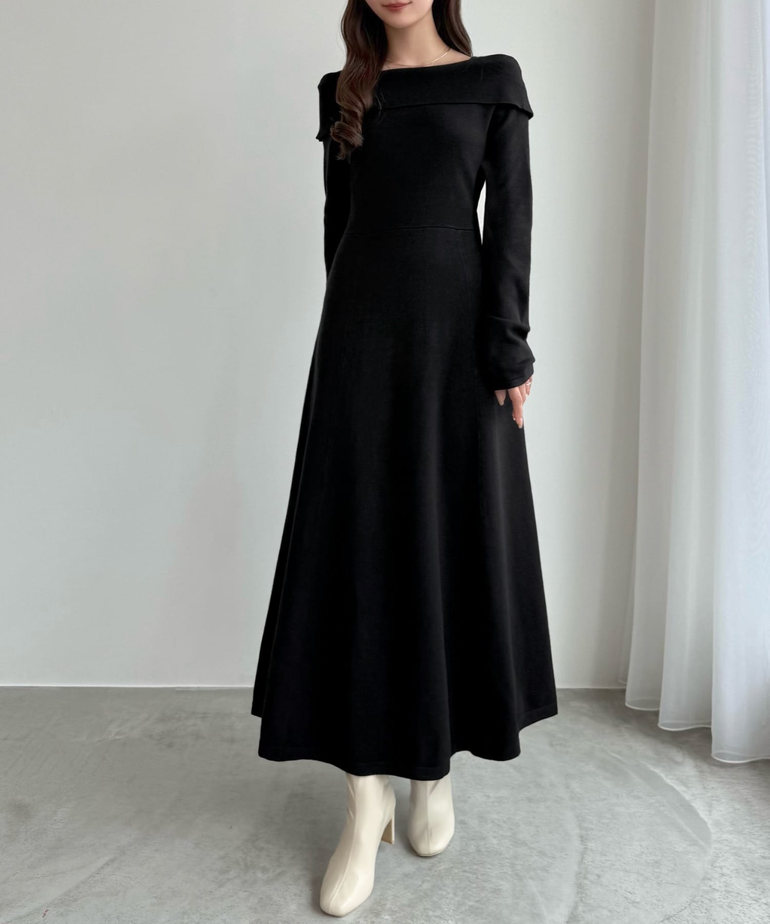 【ジュノア/JUNOAH】のCENEA オフショル風スクエアネックロングニットワンピ 人気、トレンドファッション・服の通販 founy(ファニー) 　ファッション　Fashion　レディースファッション　Fashion for Women　ワンピース　Dresses　ニットワンピース　Knit Dresses　 other-1|ID: prp329100004742995 ipo3291000000034578840