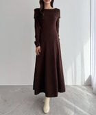 【ジュノア/JUNOAH】のCENEA オフショル風スクエアネックロングニットワンピ ブラウン|ID: prp329100004742995 ipo3291000000034578844