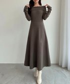 【ジュノア/JUNOAH】のCENEA オフショル風スクエアネックロングニットワンピ モカ|ID: prp329100004742995 ipo3291000000034578848