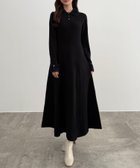 【ジュノア/JUNOAH】のCENEA シャギーカラーフレアニットワンピース ブラック|ID: prp329100004742997 ipo3291000000034274436