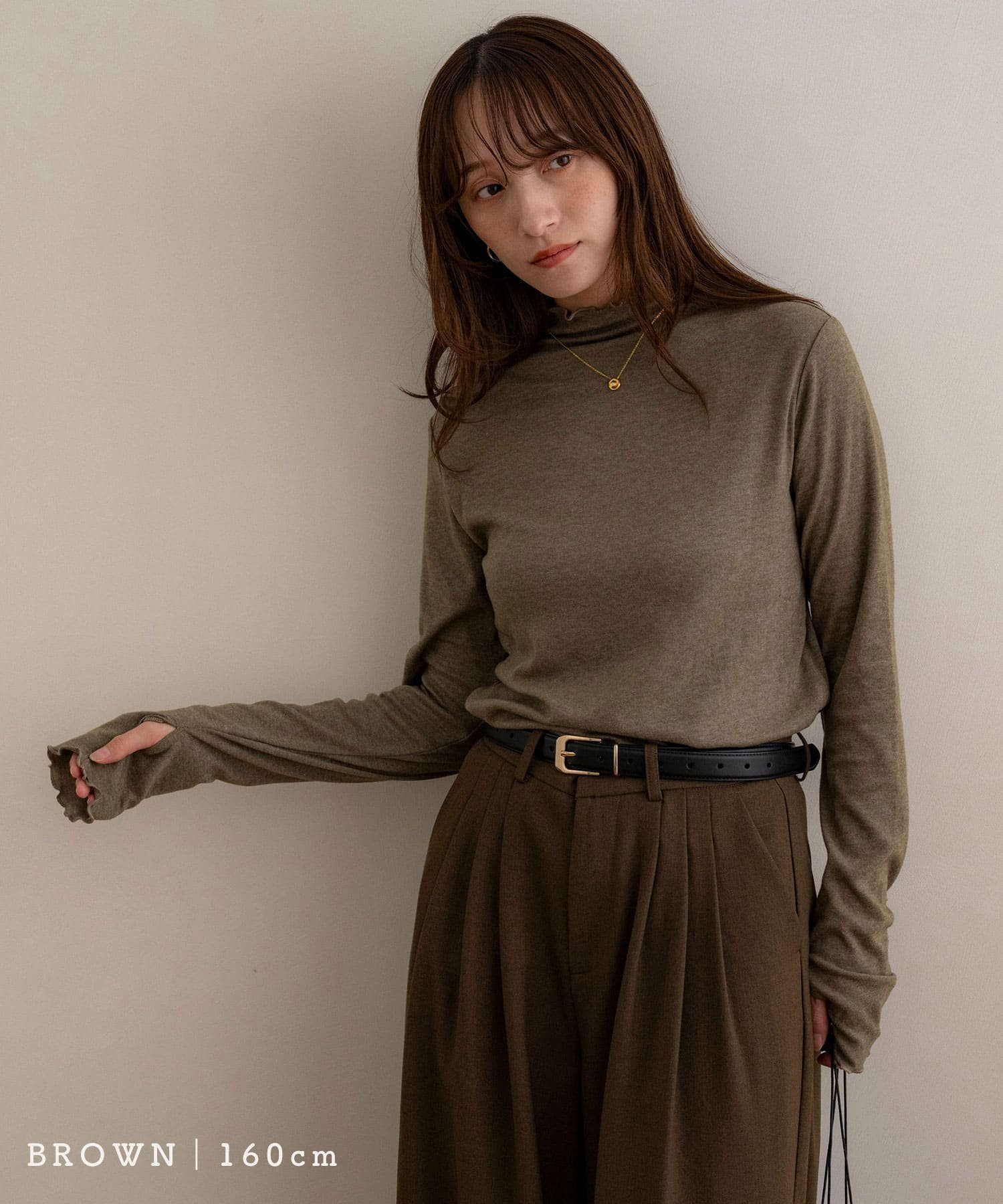 【ノアル/NOAHL】のソフトタッチハイネックメロウトップス インテリア・キッズ・メンズ・レディースファッション・服の通販 founy(ファニー) 　ファッション　Fashion　レディースファッション　Fashion for Women　トップス・カットソー　Cut & Sew Tops　インナー　Innerwear　シンプル　Simple, Minimal　ハイネック　High Neck, Mock Neck　ポケット　Pocket, Pocket Detail　秋　Autumn　A/W・秋冬　Autumn/Winter　オリーブブラウン|ID: prp329100004743003 ipo3291000000034274470