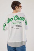 【ロデオクラウンズワイドボウル/RODEO CROWNS WIDE BOWL】のフェイクレイヤードスクリプトロゴ Tシャツ O/WHT1|ID: prp329100004743006 ipo3291000000034274487