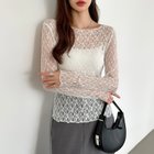 【ココモモ/COCOMOMO】のシアートップス 透け感 チュール トップス レース 長袖 カットソー インナー ホワイト|ID: prp329100004743032 ipo3291000000034274648