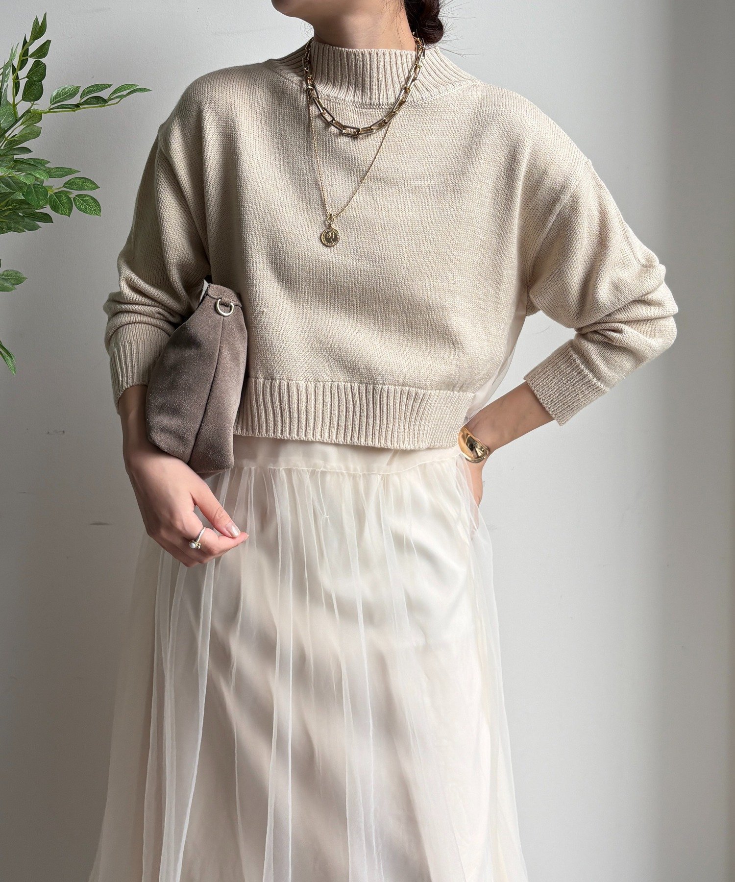 【ドゥドゥ/DouDou】の【WEB限定】ニット×チュールワンピース インテリア・キッズ・メンズ・レディースファッション・服の通販 founy(ファニー) ファッション Fashion レディースファッション Fashion for Women ワンピース Dresses シンプル Simple, Minimal スマート Smart, Elegant タンク Tank Top, Sleeveless Top チュール Tulip, Tulip Motif A/W・秋冬 Autumn/Winter 冬 Winter / This Winter 再入荷 Restock / Back in Stock 2025年 2025 2025-2026秋冬・A/W Autumn/Winter 2025–26 AW25–26 アイボリー|ID: prp329100004743041 ipo3291000000034274714