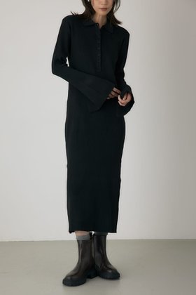 【クリエ コンフォルト/crie conforto】のポロリブニットワンピース 人気、トレンドファッション・服の通販 founy(ファニー) ファッション Fashion レディースファッション Fashion for Women ワンピース Dresses ニットワンピース Knit Dresses シンプル Simple, Minimal 軽量 Lightweight, Ultra Light |ID:prp329100004743064