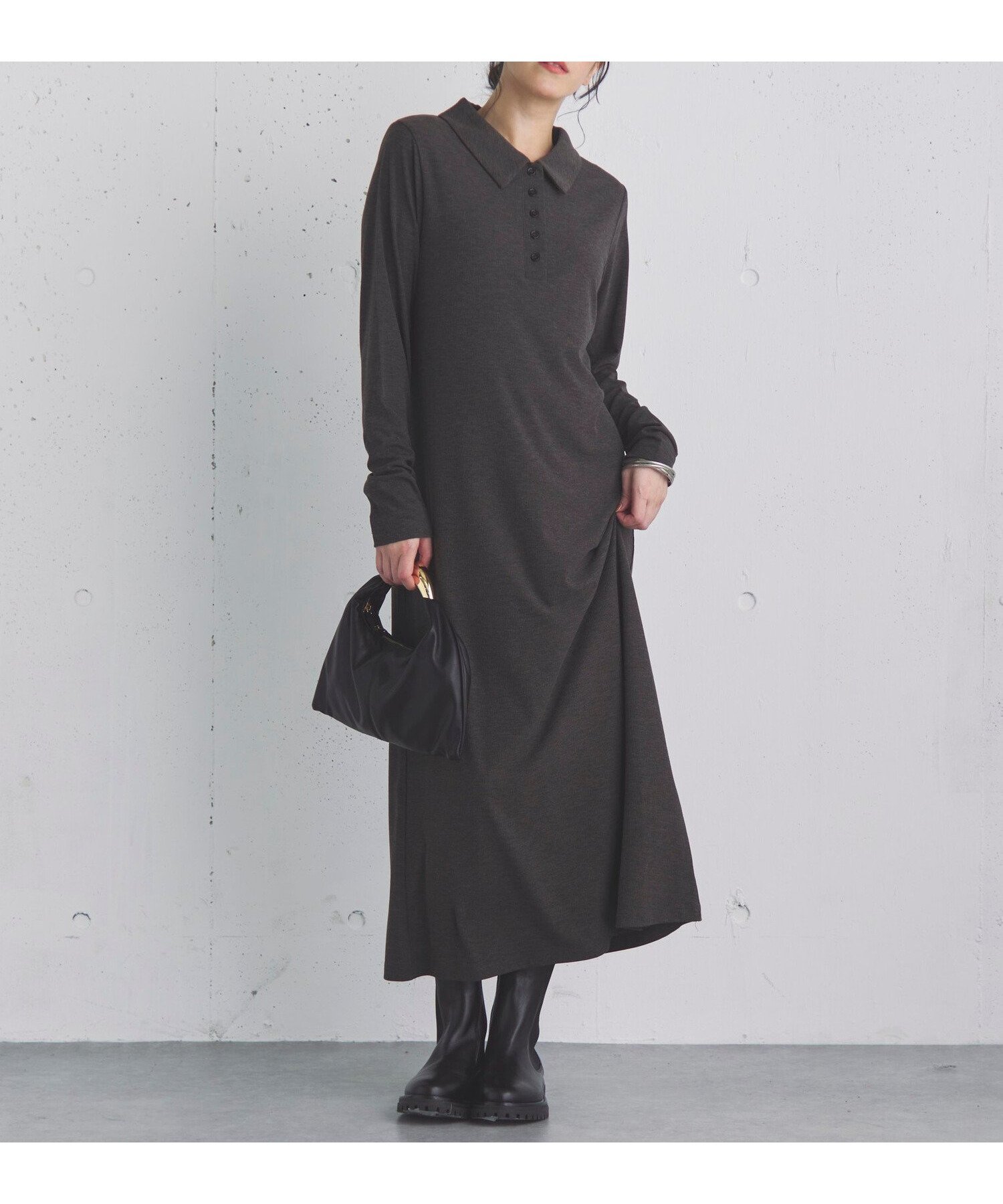 【ドゥ アルシーヴ/Doux archives】のポロカットロングワンピース インテリア・キッズ・メンズ・レディースファッション・服の通販 founy(ファニー) 　ファッション　Fashion　レディースファッション　Fashion for Women　ワンピース　Dresses　キャップ　Cap, Baseball Cap　スニーカー　Sneakers, Trainers　マキシ　Maxi, Full Length　再入荷　Restock / Back in Stock　おすすめ　Recommended / Our Picks　BROWN|ID: prp329100004743132 ipo3291000000034275270