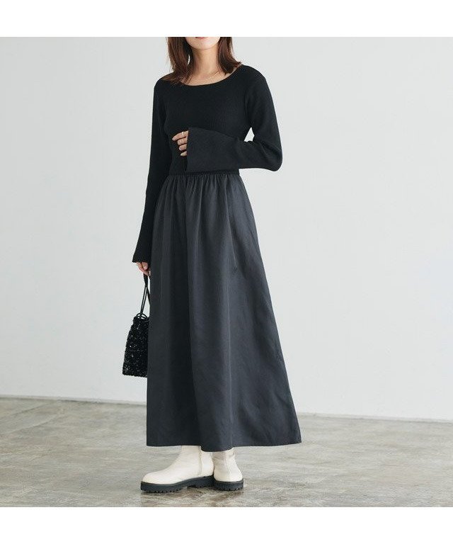 【ピエロ/Pierrot】のボートネックフレアスリーブドッキングワンピース 人気、トレンドファッション・服の通販 founy(ファニー) ファッション Fashion レディースファッション Fashion for Women ワンピース Dresses スリーブ Sleeve, Long Sleeve / Short Sleeve ドッキング Docking, Mixed Material フレア Flare, Flared エレガント 上品 Elegant other-1|ID: prp329100004743154 ipo3291000000034445382