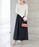 【ピエロ/Pierrot】のボートネックフレアスリーブドッキングワンピース アイボリー×ブラック|ID: prp329100004743154 ipo3291000000034445385