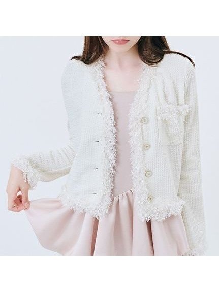 【リリーブラウン/Lily Brown】の【限定カラー】カットツイードフリンジジャケット インテリア・キッズ・メンズ・レディースファッション・服の通販 founy(ファニー) https://founy.com/ ファッション Fashion レディースファッション Fashion for Women アウター Coat / Outerwear Collection レディースジャケット・軽アウター Jackets カットソー Cut and Sewn Top スマート Smart, Elegant ツイード Twill, Twill Weave エレガント 上品 Elegant |ID: prp329100004743182 ipo3291000000034275669
