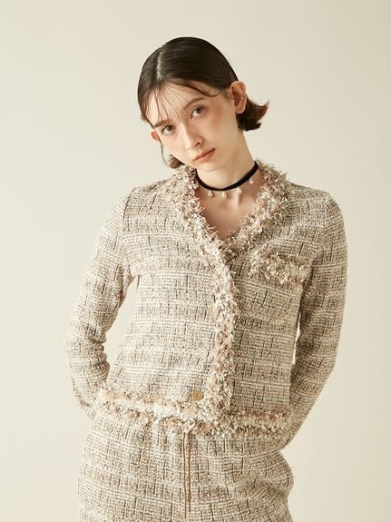 【リリーブラウン/Lily Brown】の【限定カラー】カットツイードフリンジジャケット インテリア・キッズ・メンズ・レディースファッション・服の通販 founy(ファニー) 　ファッション　Fashion　レディースファッション　Fashion for Women　アウター　Coat / Outerwear Collection　レディースジャケット・軽アウター　Jackets　カットソー　Cut and Sewn Top　スマート　Smart, Elegant　ツイード　Twill, Twill Weave　エレガント 上品　Elegant　BEG[037]|ID: prp329100004743182 ipo3291000000034275671