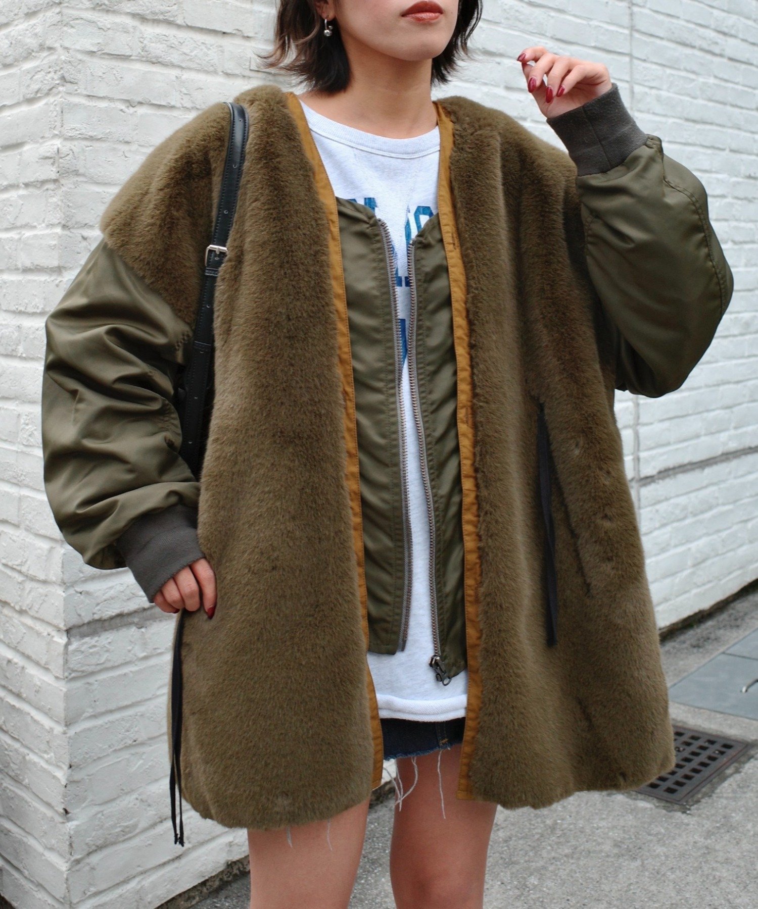 【チャオパニックティピー/CIAOPANIC TYPY】の【etsinta/エシンタ】ファー切替ジャケット インテリア・キッズ・メンズ・レディースファッション・服の通販 founy(ファニー) 　ファッション　Fashion　レディースファッション　Fashion for Women　アウター　Coat / Outerwear Collection　レディースジャケット・軽アウター　Jackets　今季　This Season, Current Season　切替　Switching, Contrast Panel　ジャケット　Jacket, Outerwear　デニム　Denim, Jeans Material　定番　Standard, Basic Item　人気　Popular, Best Seller　プリント　Print, Printed Pattern　ポケット　Pocket, Pocket Detail　ミドル　Middle Length, Mid Height　A/W・秋冬　Autumn/Winter　おすすめ　Recommended / Our Picks　カーキ|ID: prp329100004743184 ipo3291000000034524988