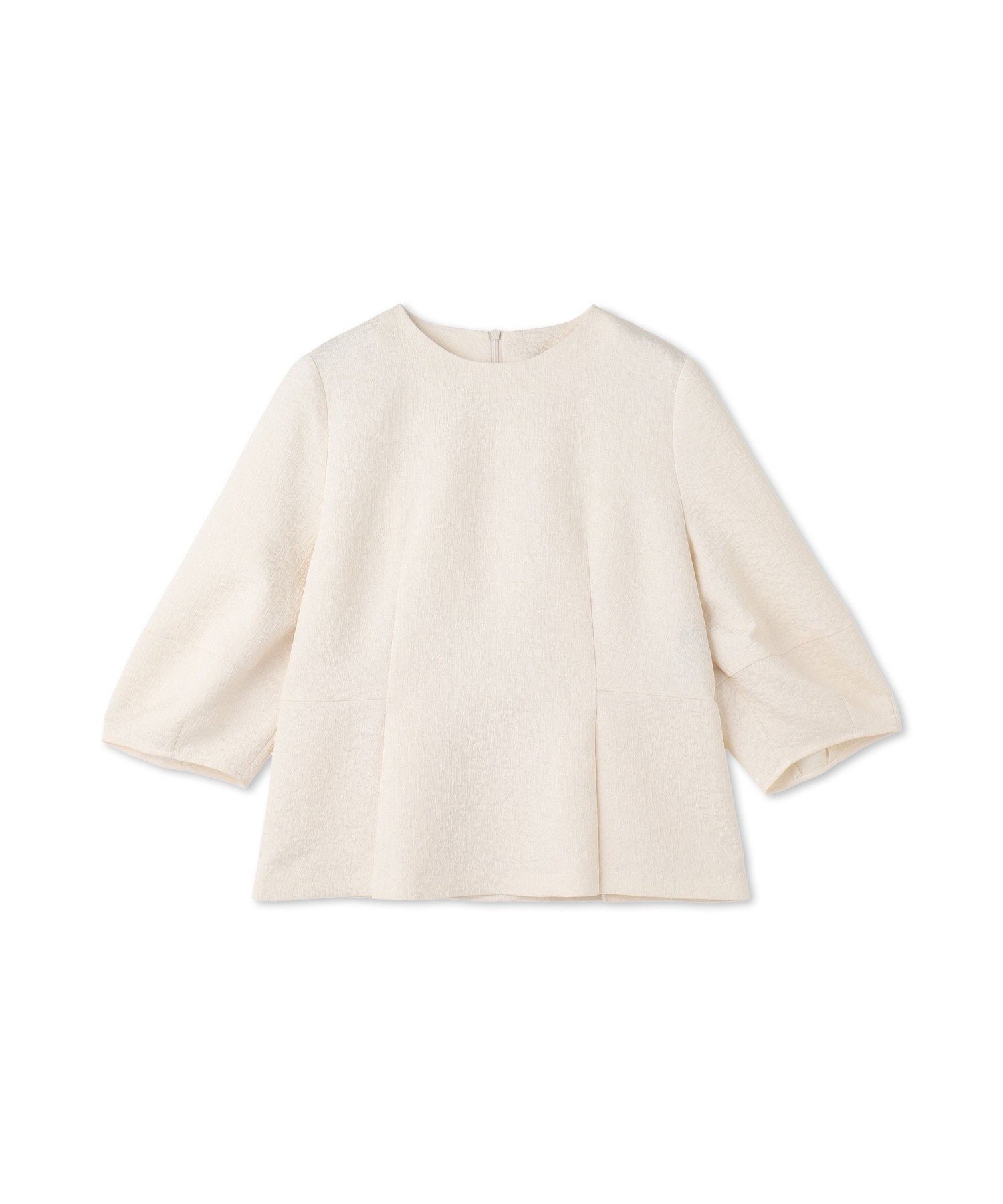 【ロートレ アモン/LAUTRE AMONT】のフォルムスリーブ ジャガードブラウス≪手洗い可能≫ インテリア・キッズ・メンズ・レディースファッション・服の通販 founy(ファニー) 　ファッション　Fashion　レディースファッション　Fashion for Women　トップス・カットソー　Cut & Sew Tops　シャツ・ブラウス・オフィスカジュアル　Elegant Blouses & Button-Ups　エアリー　Airy Texture　春　Spring　シンプル　Simple, Minimal　スリーブ　Sleeve, Long Sleeve / Short Sleeve　テクスチャー　Texture, Textured Fabric　フォルム　Silhouette, Form　S/S・春夏　SS, Spring/Summer, Warm Season　夏　Summer　エレガント 上品　Elegant　ビジネス 仕事 通勤　Business / Work / Commuting　2025年　2025　2025春夏・S/S　Spring/Summer 2025 SS25　オフホワイト|ID: prp329100004743262 ipo3291000000034276460