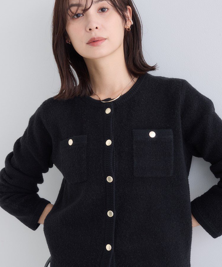 【インディヴィ/INDIVI】の【ミニブークレ素材】ジャケットライクカーディガン 人気、トレンドファッション・服の通販 founy(ファニー) ファッション Fashion レディースファッション Fashion for Women ショート Short, Short Length スマート Smart, Elegant デニム Denim, Jeans Material トリミング Trimming, Decorative Edge ポケット Pocket, Pocket Detail メタル Metal, Metal Parts ループ Loop, Loop Knit ワイド Wide, Wide Fit おすすめ Recommended / Our Picks エレガント 上品 Elegant other-1|ID: prp329100004743275 ipo3291000000034471217