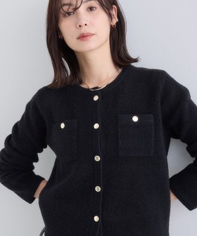 【インディヴィ/INDIVI】の【ミニブークレ素材】ジャケットライクカーディガン 人気、トレンドファッション・服の通販 founy(ファニー) ファッション Fashion レディースファッション Fashion for Women ショート Short, Short Length スマート Smart, Elegant デニム Denim, Jeans Material トリミング Trimming, Decorative Edge ポケット Pocket, Pocket Detail メタル Metal, Metal Parts ループ Loop, Loop Knit ワイド Wide, Wide Fit おすすめ Recommended / Our Picks エレガント 上品 Elegant |ID:prp329100004743275