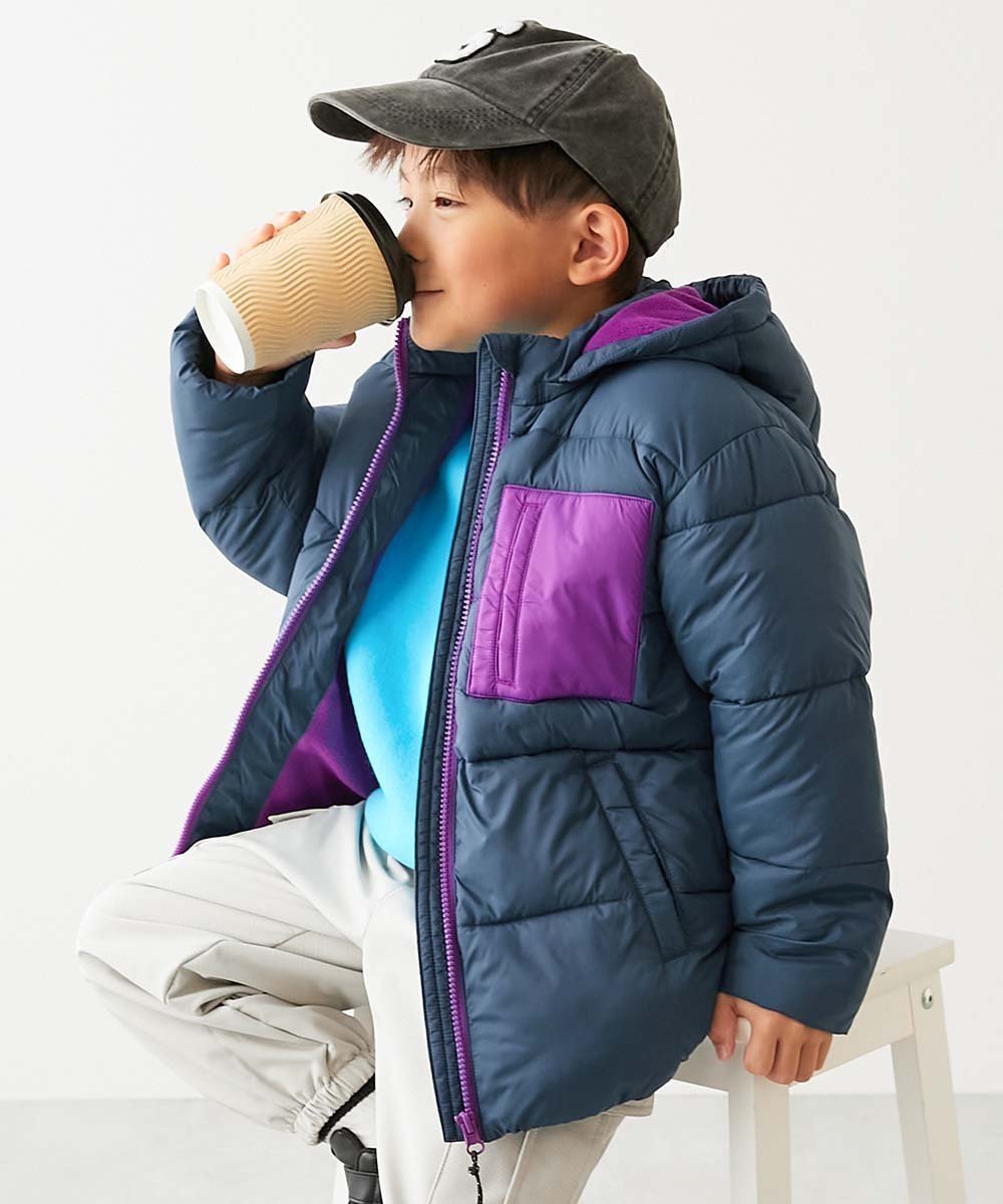 【デビロック/devirock / KIDS】の洗える ファイバーダウン フードが取り外せる あったか防風 ジャケット 25AW インテリア・キッズ・メンズ・レディースファッション・服の通販 founy(ファニー) 　ファッション　Fashion　キッズファッション　Fashion for Kids　洗える　Machine Washable　ジャケット　Jacket, Outerwear　タフタ　Taffeta, Structured Fabric　ダウン　Down, Puffer　トレンド　Trend, Trending Now　ポケット　Pocket, Pocket Detail　2025年　2025　2025-2026秋冬・A/W　Autumn/Winter 2025–26 AW25–26　アビスブルー|ID: prp329100004743367 ipo3291000000034512890