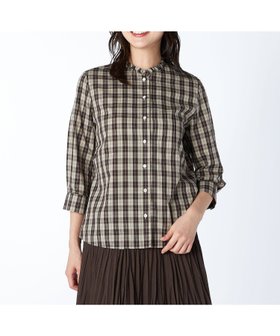 【キース/KEITH】のブロードチェックブラウス 人気、トレンドファッション・服の通販 founy(ファニー) ファッション Fashion レディースファッション Fashion for Women トップス・カットソー Cut & Sew Tops シャツ・ブラウス・オフィスカジュアル Elegant Blouses & Button-Ups エレガント 上品 Elegant キュプラ Cupro, Eco Fabric スタンド Stand Collar, Upright Stand ストレート Straight, Straight Cut チェック Check, Plaid, Tartan フリル Frill, Ruffle ブロード Broadcloth, Fine Cotton ボトム Bottoms, Lower Wear |ID:prp329100004743376