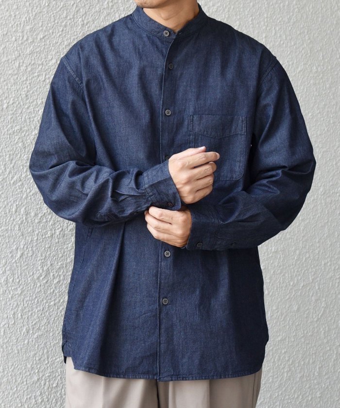 【シップス/SHIPS / MEN】のSHIPS any 洗濯機可能 4.5oz ライト デニム バンドカラー シャツ インテリア・キッズ・メンズ・レディースファッション・服の通販 founy(ファニー) https://founy.com/ ファッション Fashion メンズファッション Fashion for Men インナー Innerwear 秋 Autumn デニム Denim, Jeans Material 羽織 Haori, Light Jacket リラックス Relax, Relaxed Fit エレガント 上品 Elegant |ID: prp329100004743385 ipo3291000000034277744