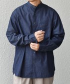 【シップス/SHIPS / MEN】のSHIPS any 洗濯機可能 4.5oz ライト デニム バンドカラー シャツ ネイビー|ID: prp329100004743385 ipo3291000000034277746