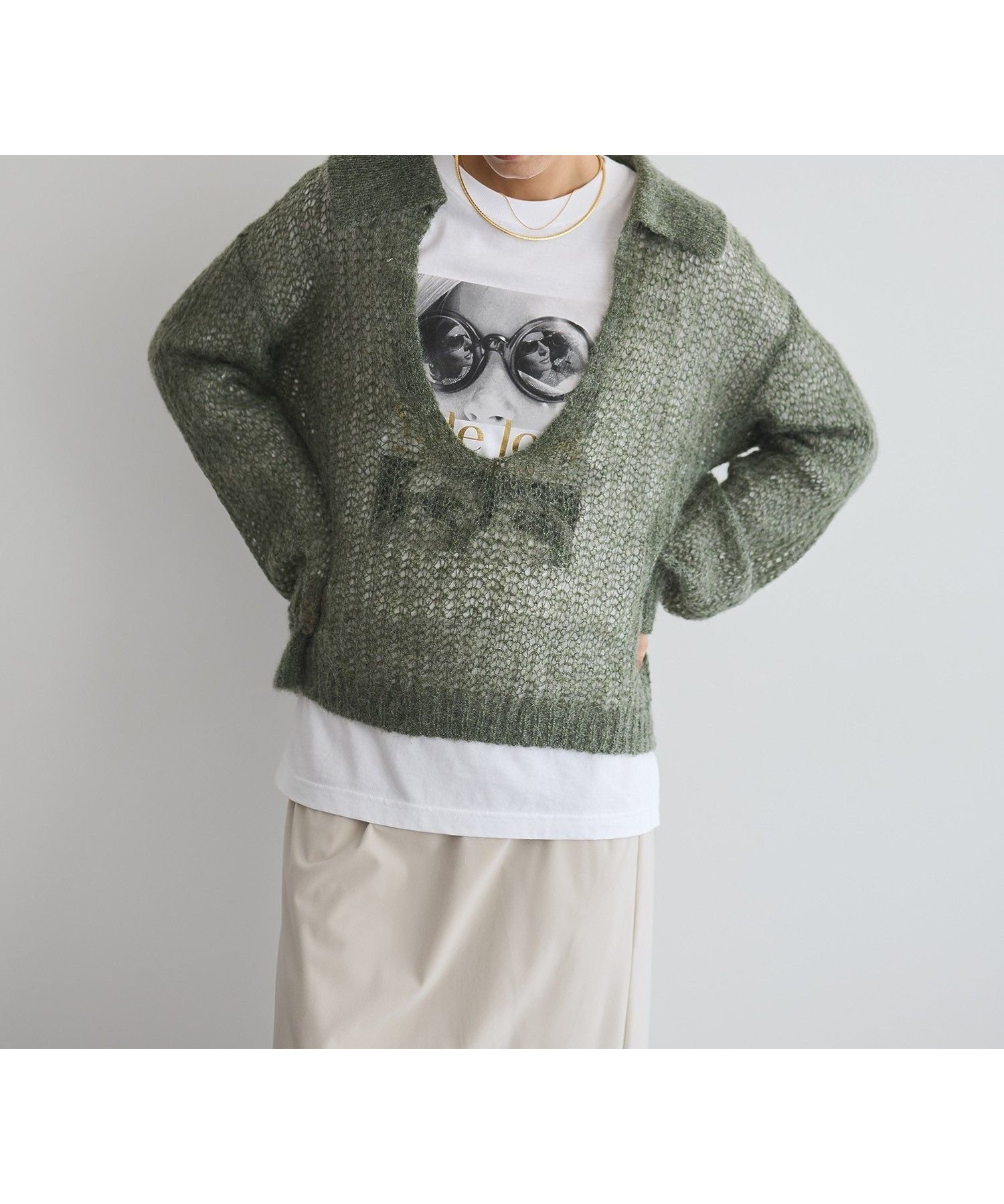 【ガレージ オブ グッド クロージング/GARAGE OF GOOD CLOTHING】のモヘア混襟付きシアープルオーバー インテリア・キッズ・メンズ・レディースファッション・服の通販 founy(ファニー)  ファッション Fashion レディースファッション Fashion for Women トップス・カットソー Cut & Sew Tops カジュアルプルオーバー・ニットトップス Pullovers & Knit Tops / Casual Pullovers おすすめ Recommended / Our Picks インナー Innerwear カットソー Cut and Sewn Top シアー Sheer, See-Through タンク Tank Top, Sleeveless Top ポケット Pocket, Pocket Detail カーキ|ID: prp329100004743390 ipo3291000000034277804