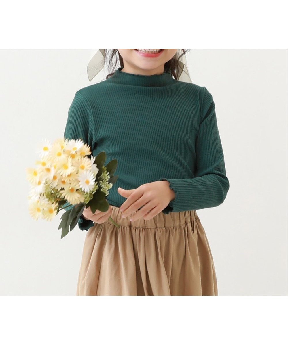 【デビロック/devirock / KIDS】のメロウリブ長袖Tシャツ ロンT トップス 25AW インテリア・キッズ・メンズ・レディースファッション・服の通販 founy(ファニー) 　ファッション　Fashion　キッズファッション　Fashion for Kids　トップス・カットソー　Cut & Sew Tops　インナー　Innerwear　カットソー　Cut and Sewn Top　デニム　Denim, Jeans Material　長袖　Long Sleeve, Full Sleeve　フィット　Fit, Slim Fit　おすすめ　Recommended / Our Picks　2025年　2025　2025-2026秋冬・A/W　Autumn/Winter 2025–26 AW25–26　Dグリーン|ID: prp329100004743391 ipo3291000000034490460